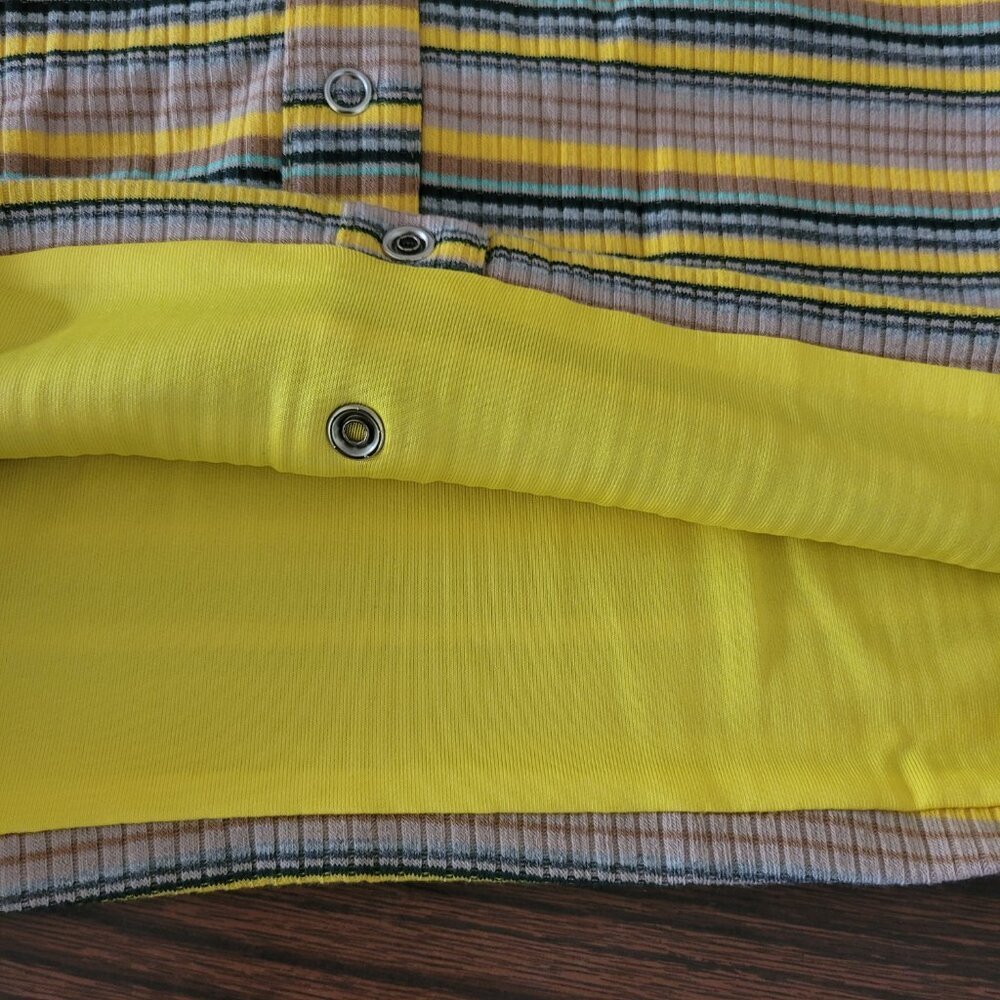 NWT Anthropologie Oliviaceous Spaghetti Strap Striped Yellow Green Crop Top M - Picture 6 of 12